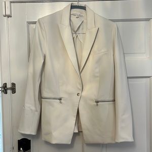 Veronica Beard White Scuba Blazer, Size 12